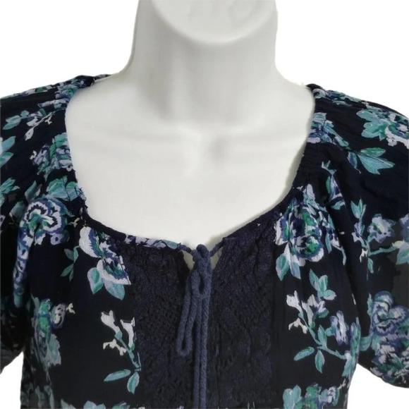 Angie Peasant-Style Bohemian Blouse, Crocheting, S - Picture 2 of 8